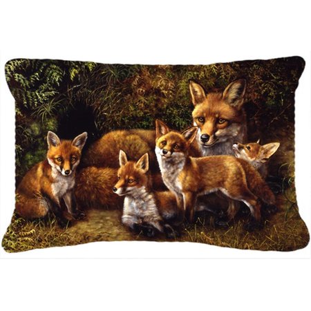 MICASA Fox Family Foxes by Daphne Baxter Fabric Decorative Pillow MI889349